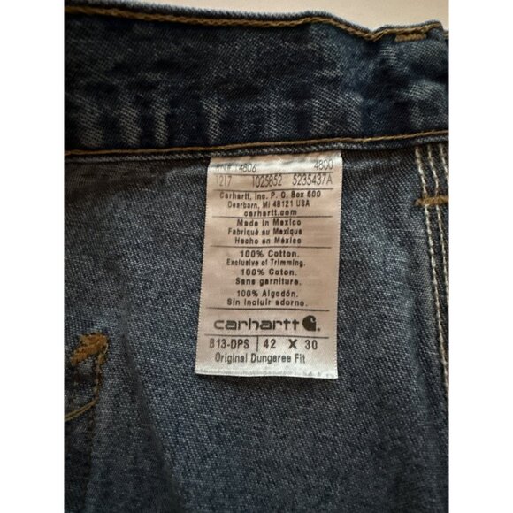 Carhartt Carpenter Jeans Cotton Original Dungaree Fit Pockets Y2K Size 42x30 - Picture 3 of 3
